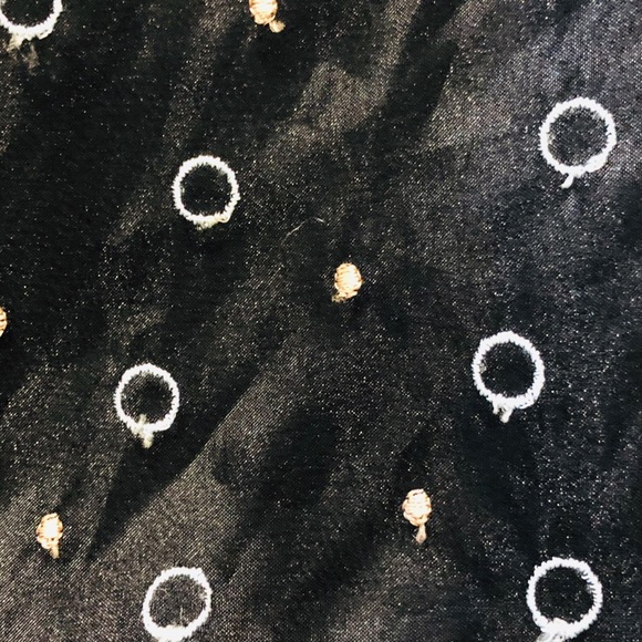 ABC Evening Allen Schwartz Party Dress size 12 Embroidered Dots Strapless flowy - Picture 12 of 12